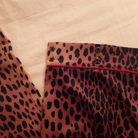 NWT Animal Print GOOD AMERICAN Cropped Pajama Top + Drawstring Pants S / 1 SET - Picture 14 of 16